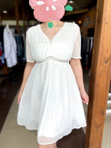 платье белые: Повседневное платье, США, Лето, Короткая модель, S (EU 36), M (EU 38)