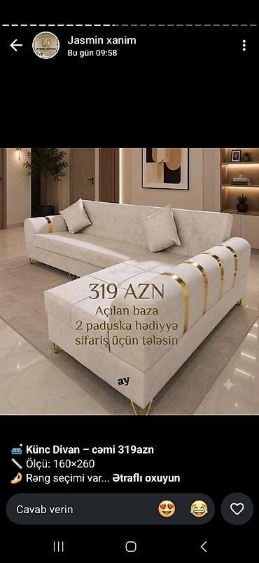 divan şəkilləri: Künc divan, Yeni, Açılan, Bazalı — 1