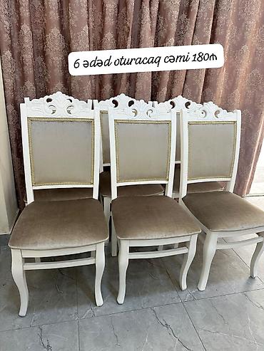 6 ədəd oturacaq cəmi 180₼. Qeyd edim ki,hazırda 24 ədəd mövcuddur. heç — 1