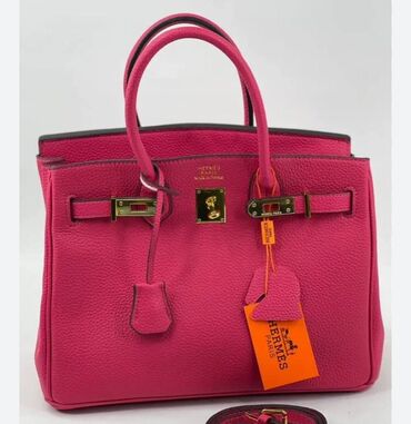 сумка женская с длинной ручкой: Сумка Hermès Birkin, ярко-розовый цвет (fuchsia/rose), зернистая кожа