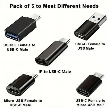 Adapteri za telefone: Adapteri od USB-C do USB 3.0, set od 5 komada NOVO. Opis proizvoda — 1
