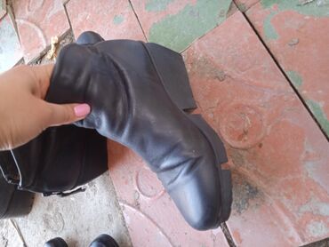 мужские кожаные сапоги: Сапоги, 40, цвет - Черный