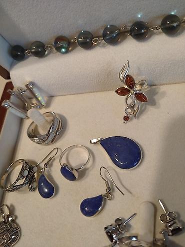 Серебряные наборы украшений: Серебро!!! Комплекты с натуральными камнями. Комплект с белым — 7