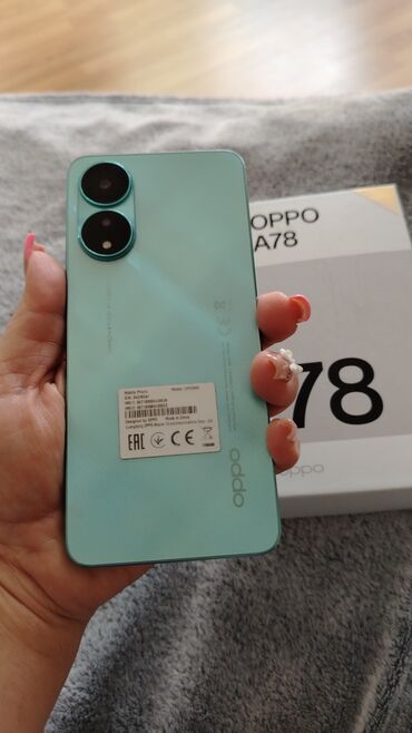 chekhol dlya telefona flai 4511 ori: Oppo A78, 256 ГБ, цвет - Зеленый, Сенсорный, Отпечаток пальца, Две SIM карты