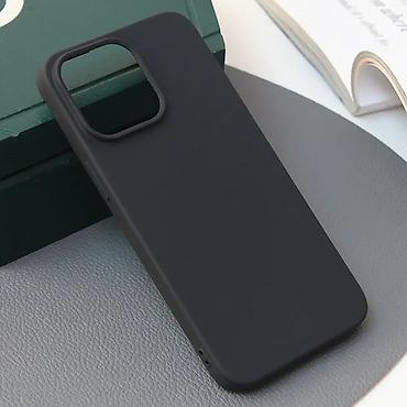 sony ericsson telefon: Silikonska maska (futrola) Skin za iPhone 15 Pro Max 6.7 u mat crnoj — 1