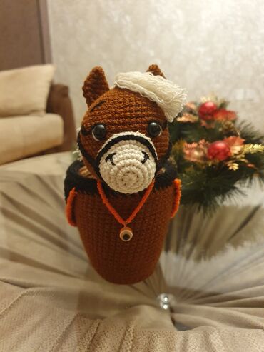 Yeni il oyuncaqları və bəzəkləri: Əl işi toxuma “qar adam” formalı çoxməqsədli təşkilatçı/mişka qabı — 11