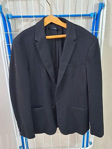 зеленый пиджак: Мужская куртка, S, Zara, Б/у, цвет - Черный, Самовывоз, Платная доставка — 1
