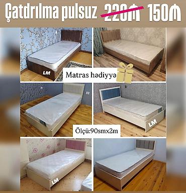 matras satilir: Tək nəfərlik çarpayılar - Ölçü: 90 sm x 2 m - Müxtəlif rəng və başlıq — 1