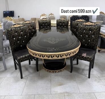 стол в стиле прованс: Qonaq otağı üçün, Açılmayan, Oval masa, 6 stul