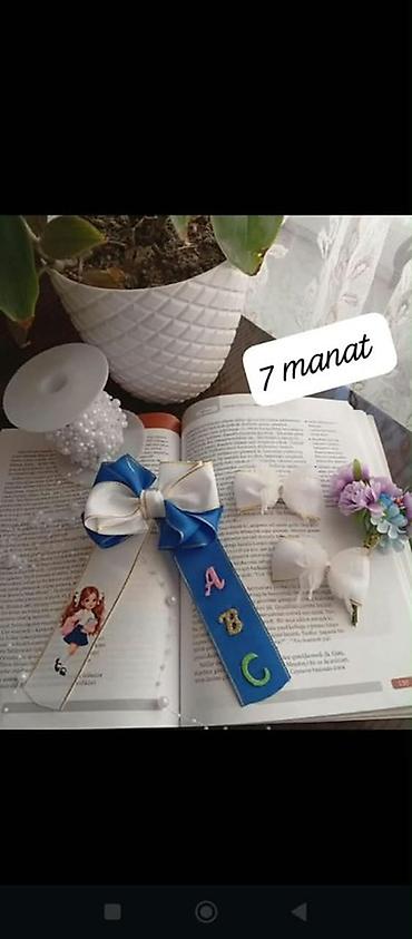 saç yuma: Məktəb üçün əl işi bant və aksesuarlar - Rəng: mavi-ağ, qızılı — 1