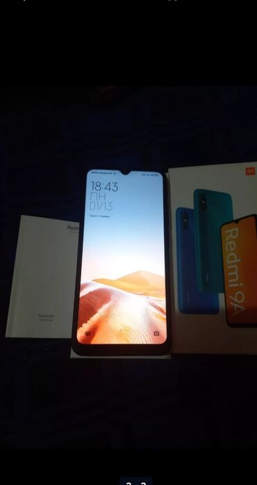 спарк телефон: Redmi, Redmi 9A, Колдонулган, 32 ГБ, түсү - Көк, 2 SIM