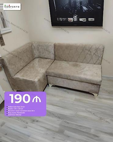kicik divan: Künc divan, Mətbəx üçün, Parça, Bazasız, Açılan — 1