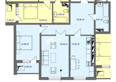 недостроенные дома: 2 комнаты, 73 м², Элитка, 12 этаж, ПСО (под самоотделку)