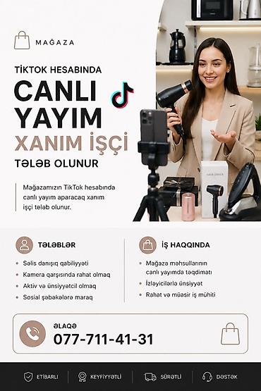 ofis menecer: SMM menecer tələb olunur, İstənilən yaş, Təcrübəsiz — 1