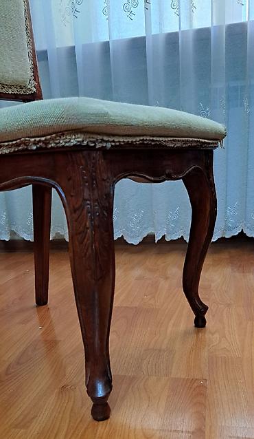 Mebel: Qonaq otağı üçün, İşlənmiş, Açılan, Dördbucaq masa, 6 stul — 3