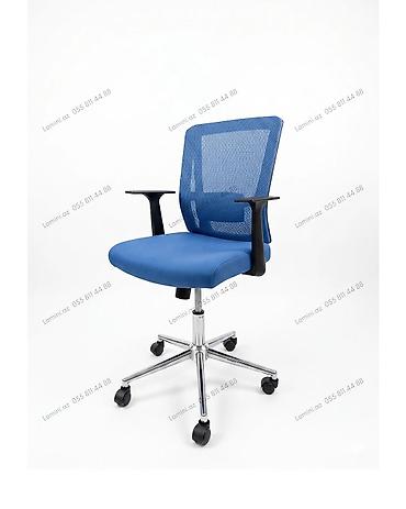 Мебель: Ofis Kreslosu Erqonomik dizaynlı, mavi rəngli ofis kreslosu. - — 1