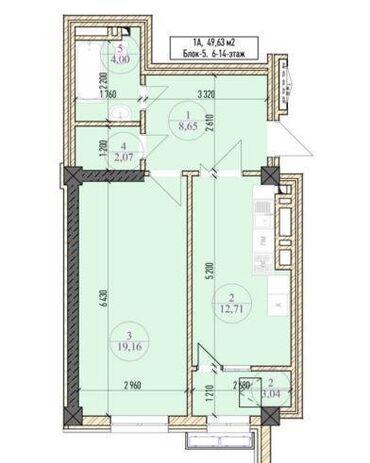 Продажа участков: 1 комната, 49 м², Элитка, 9 этаж, ПСО (под самоотделку)