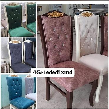 usdul usdol: Klassik dizaynlı yumşaq yemək stulu - Material: taxta karkas, yumşaq — 2