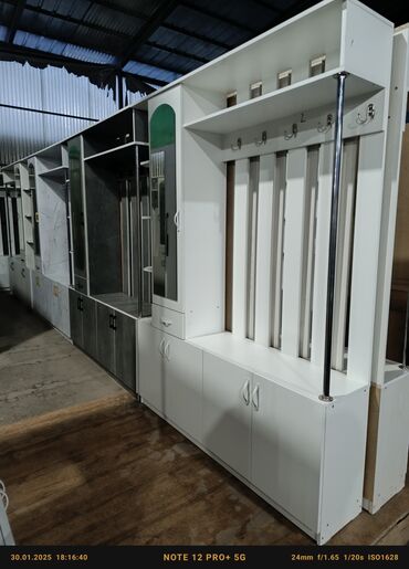 Гарнитуры для прихожей: Гарнитур для прихожей, Новый, Шкаф, Вешалка, Трюмо, ДСП, Бесплатная доставка, цвет - Белый — 3