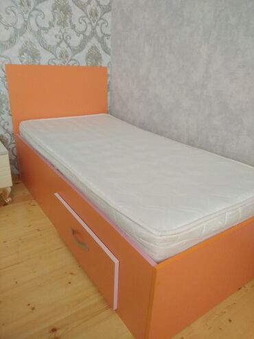 tek adamliq carpayi: Для девочки и мальчика, Б/у, Кровать, С подъемным механизмом, С матрасом, С выдвижными ящиками