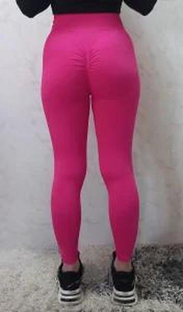 Helanke, biciklistički šortsevi: Ženske sportske helanke – hot pink - Visok struk sa širokim — 16