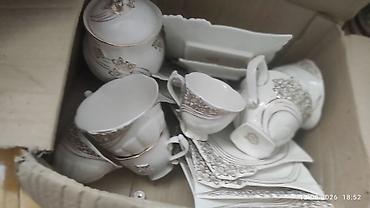 Qab-qacaq və mətbəx ləvazimatları: Çay dəsti, rəng - Ağ, Farfor — 5