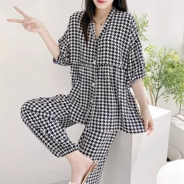 Брючные костюмы: Брючный костюм, Рубашка, Китай, Хлопок, Лето — 5