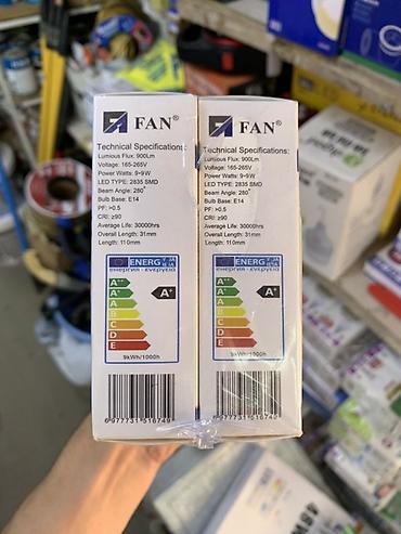 Внутренняя отделка: LED лампы FAN E14 A9, 9 Вт Характеристики: - Цоколь: E14 - Мощность — 2