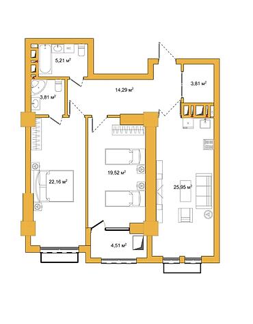 Новостройки от застройщика: Строится, Элитка, 3 комнаты, 110 м² — 14