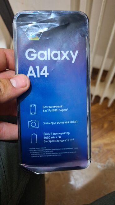 samsung j4 2019: Samsung Galaxy A14, 64 GB, rəng - Qara, Zəmanət, Barmaq izi, İki sim kartlı