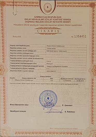 sabirabadda: 35 sot, Biznes üçün, Mülkiyyətçi, Kupça (Çıxarış) — 7