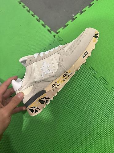 air force 1: Кроссовки в светло-бежевом цвете с контрастными белыми вставками и — 3