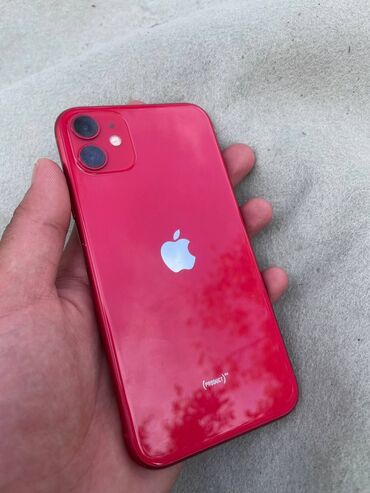 скупка нерабочих мониторов: IPhone 11, Колдонулган, 128 ГБ, Кызыл, Заряддоочу түзүлүш, Коргоочу айнек, Каптама, 75 %