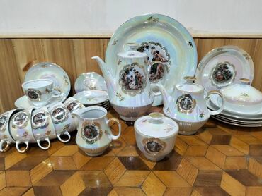 Quruducular: Çay dəsti, rəng - Ağ, Farfor, Madonna, 6 nəfərlik, Almaniya