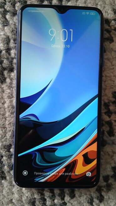 купить ноутбук в бишкеке бу: Redmi, Redmi 9T, Б/у, 64 ГБ, цвет - Голубой, 1 SIM, 2 SIM