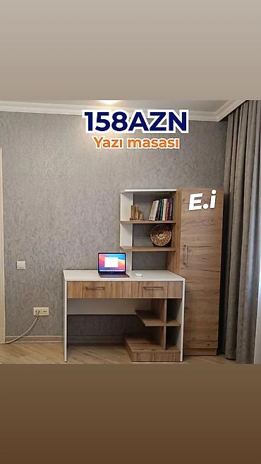 kitab dolabi: Yazı masası – 158 AZN - Müasir dizayn: ağ və ağac teksturasının — 1