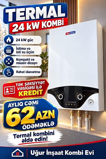 miska kartinka: Termal kombi 24kw 2 esenjor✅ İsitme ve isti su üçün ✅ Kompakt ve — 1