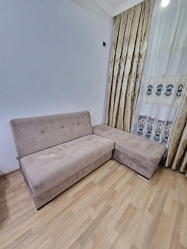 Divanlar: Künc divan – bej rəng, yumşaq məxməri/velur tipli parça ilə — 6