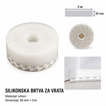 KMT Silikonske zaptivke za vrata i prozore, providne boje – 35 mm × 3