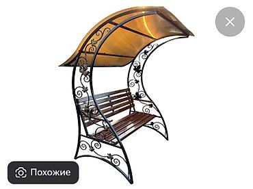 скамейка с козырьком: Скамейка Металл, Со спинкой, С крышей — 3