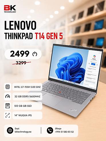 lenovo notebook: Yeni Lenovo ThinkPad, 14 ", Intel Core i7, 512 GB, Ödənişli çatdırılma, Rayonlara çatdırılma, Ünvandan götürmə — 2