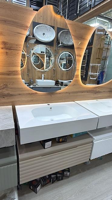 hamam dizaynlari: Hamam otağı üçün müasir lavabo və dolab komplektləri təqdim olunur — 4