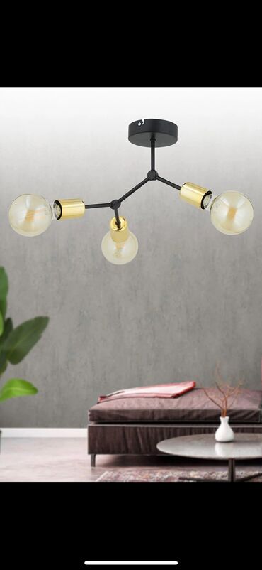 lustr modelleri: Çılçıraq, 3 lampa, Metal