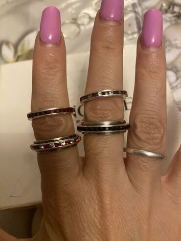 Üzüklər: Alyans, Üzük, Swarovski, Gümüş, 916 Əyar, Topaz — 8