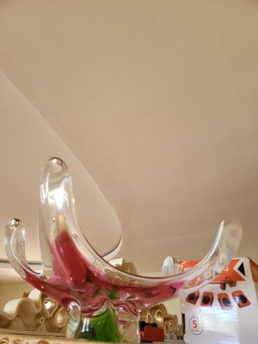 Mətbəx aksesuarları: Şüşə dekorativ meyvə qabı / vaz - Material: qalın, keyfiyyətli şüşə -