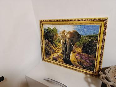 gence hediyyeler: Almaz mozaika tablo – Fil mövzulu - Texnika: diamond painting (almaz — 1