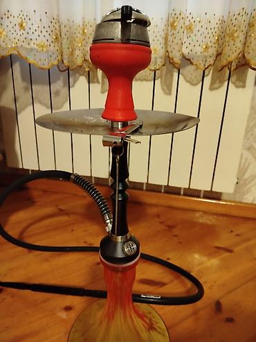 elope etir: Nərgilə dəsti - Şüşə kolba: dekorativ sarı-qırmızı mərmər naxışlı — 3