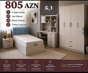 G1 uşaq/yeniyetmə otağı mebel dəsti Tərkib: - 4 qapılı dolab (iki alt