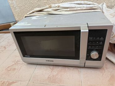 Mikrodalğalı sobalar: Mikrodalğalı soba Samsung, Ayrıca dayanan, Mikrodalğalar ilə, rəng - Boz