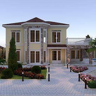 tavan dizaynı: İki mərtəbəli müasir villanın layihəsi və interyer dizaynı - — 1